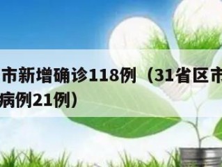 31省市新增确诊118例（31省区市新增确诊病例21例）